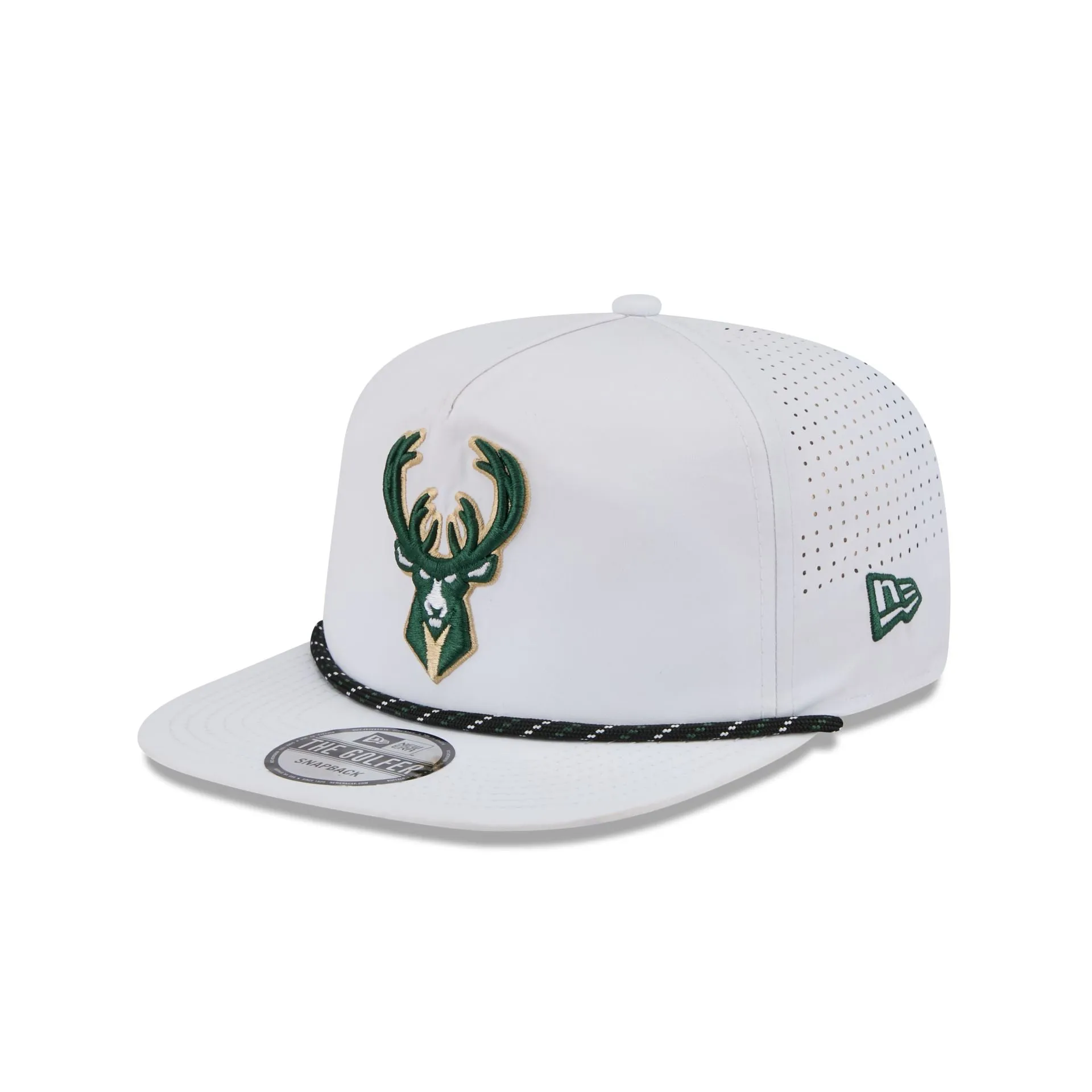Milwaukee Bucks Optic White Performance Rope Golfer Hat sold by New Era
