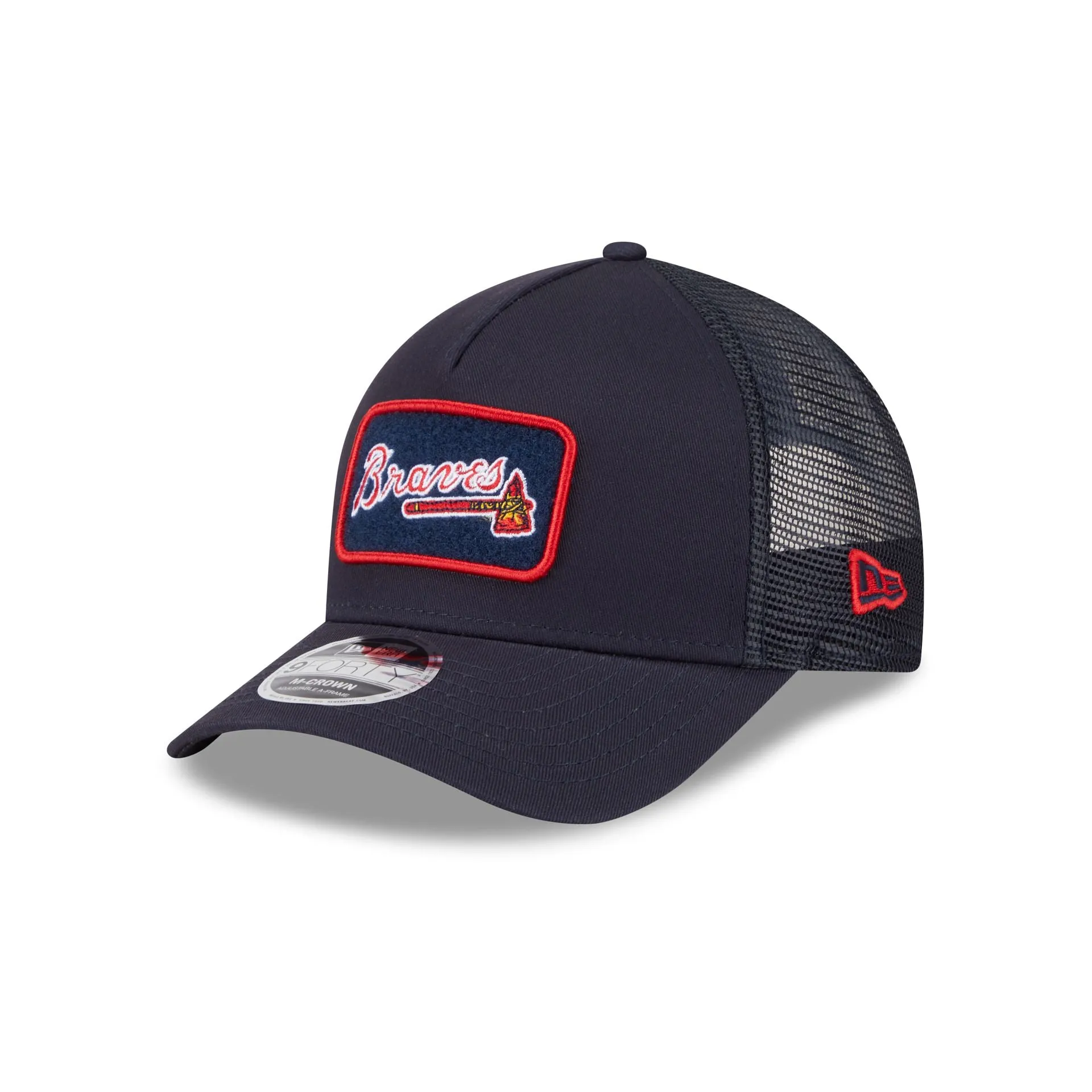 Atlanta Braves Tonal Patch 9FORTY M-Crown A-Frame Trucker Hat sold by New Era