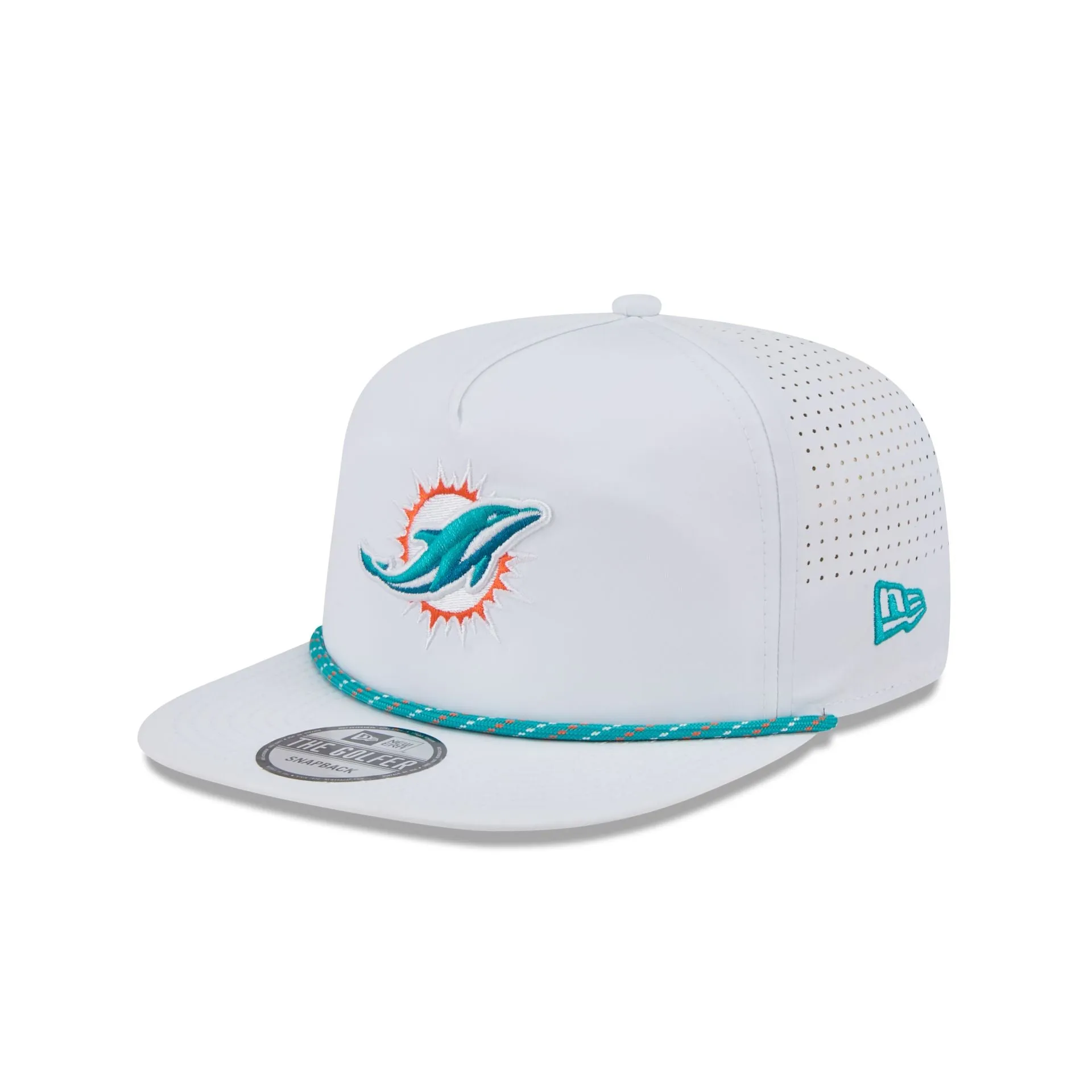 Miami Dolphins Optic White Performance Rope Golfer Hat sold by New Era