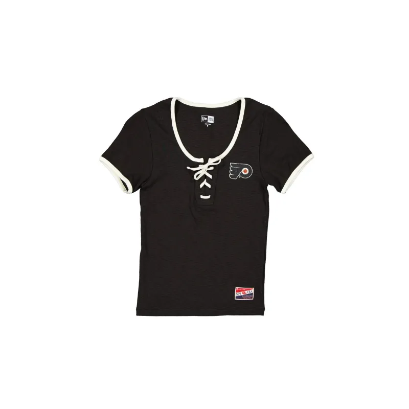 Philadelphia Flyers Throwback Tie Women's T-Shirt sold by New Era