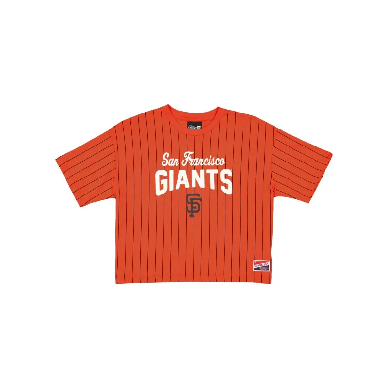 San Francisco Giants Throwback Pinstripe Women's T-Shirt sold by New Era