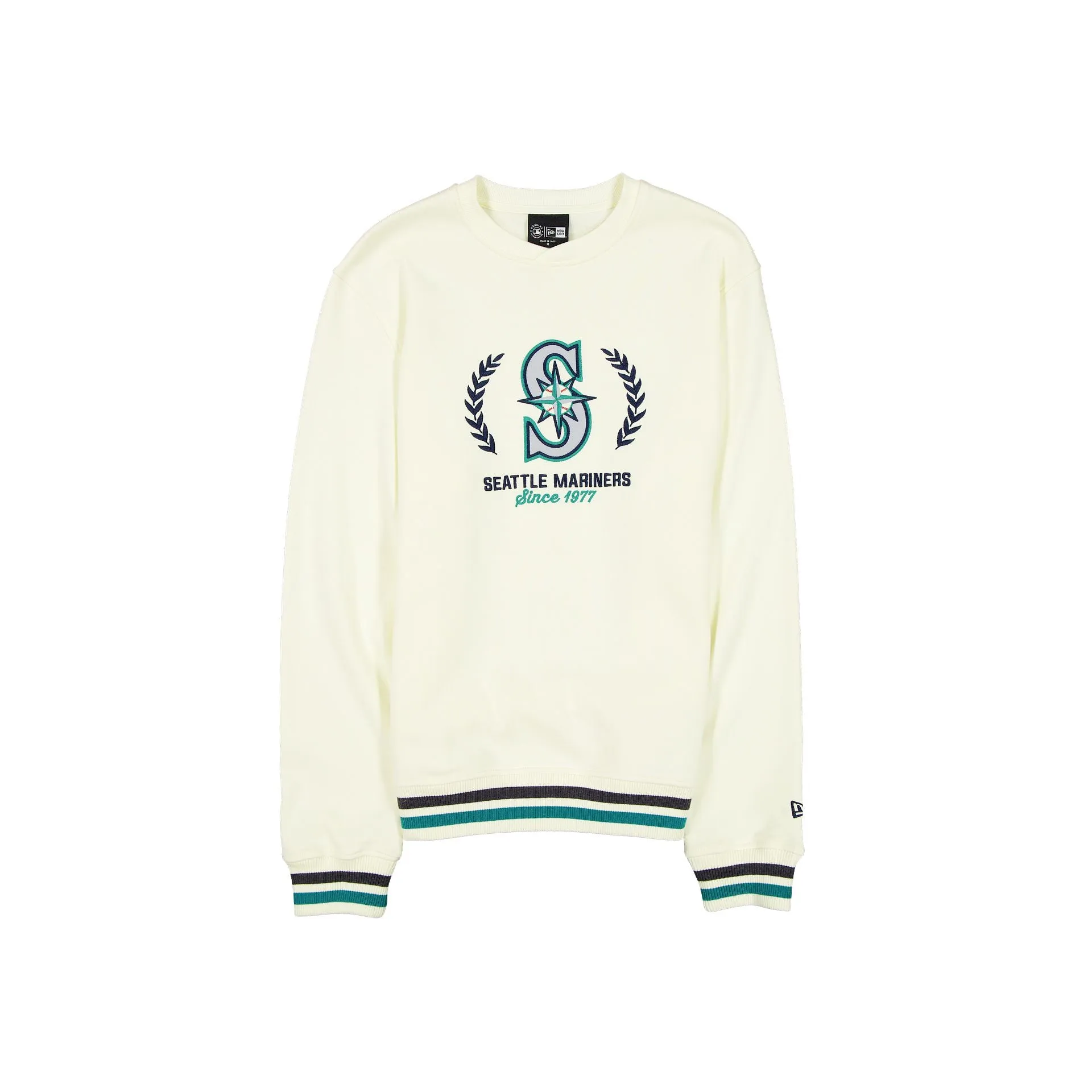 Seattle Mariners Throwback Chrome White Crewneck sold by New Era