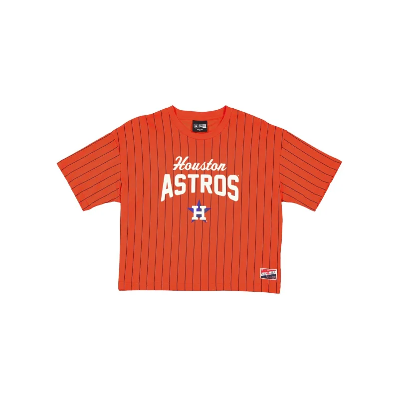 Houston Astros Throwback Pinstripe Women's T-Shirt sold by New Era