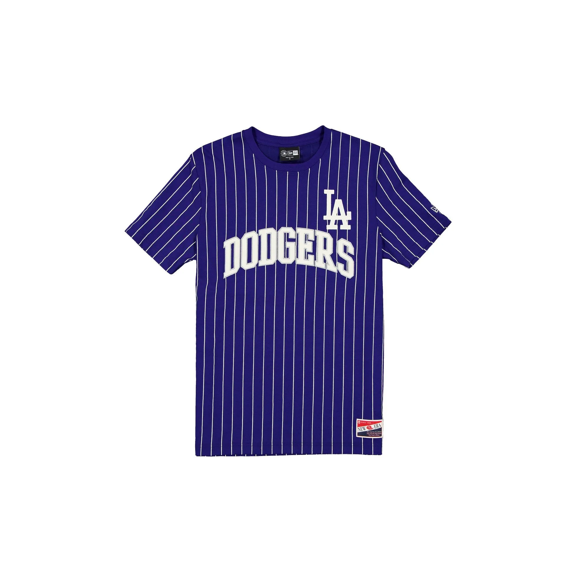 Los Angeles Dodgers Throwback Pinstripe Wordmark T-Shirt sold by New Era