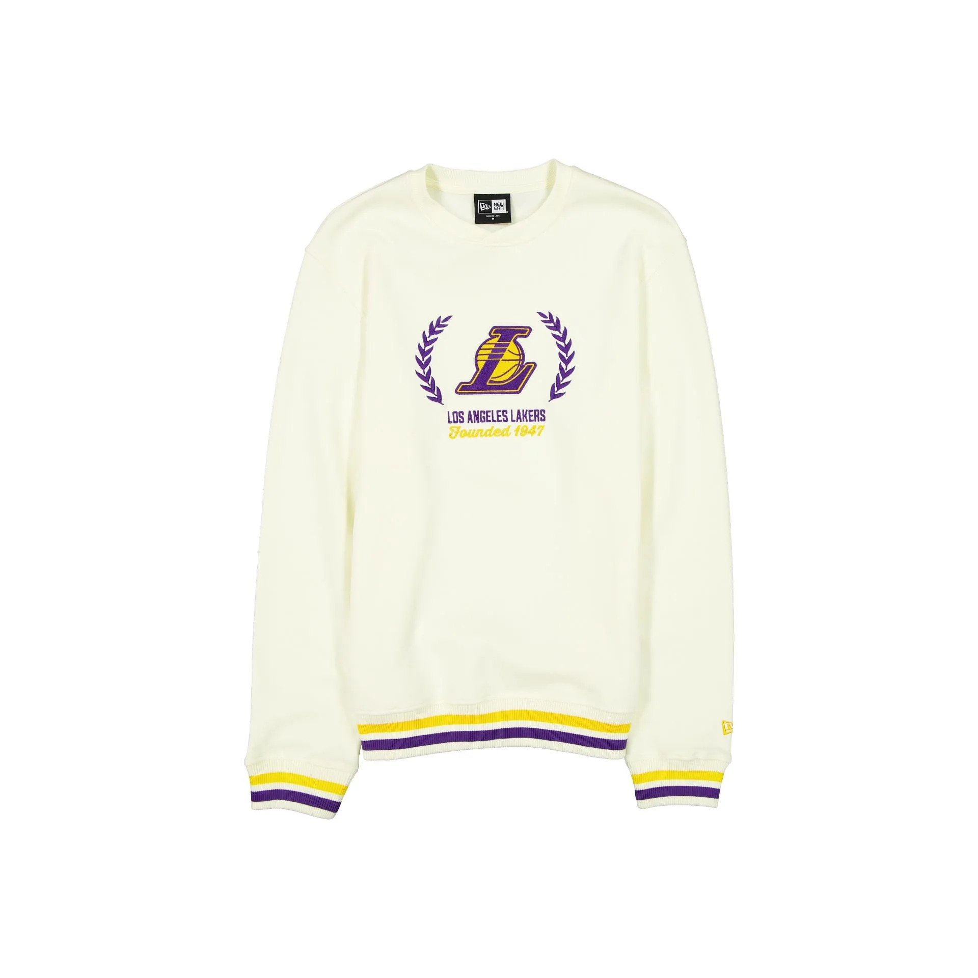 Los Angeles Lakers Throwback Chrome White Crewneck sold by New Era