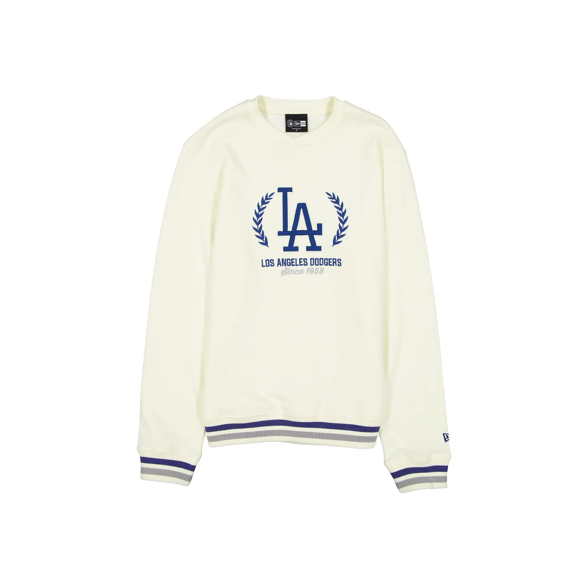 Los Angeles Dodgers Throwback Chrome White Crewneck sold by New Era