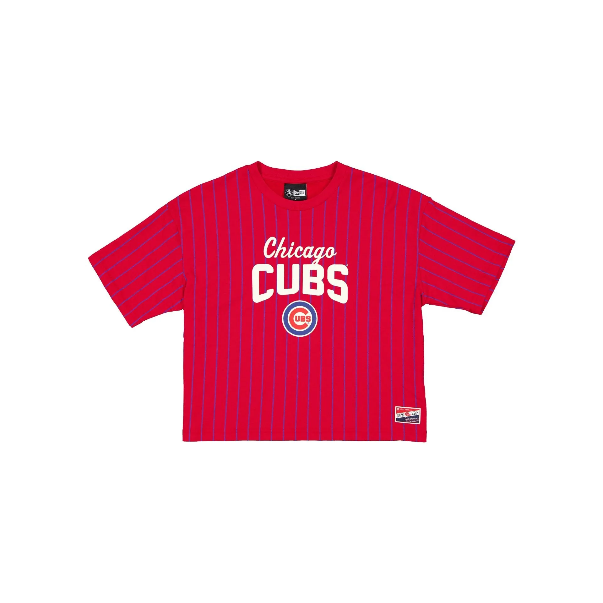 Chicago Cubs Throwback Pinstripe Women's T-Shirt sold by New Era