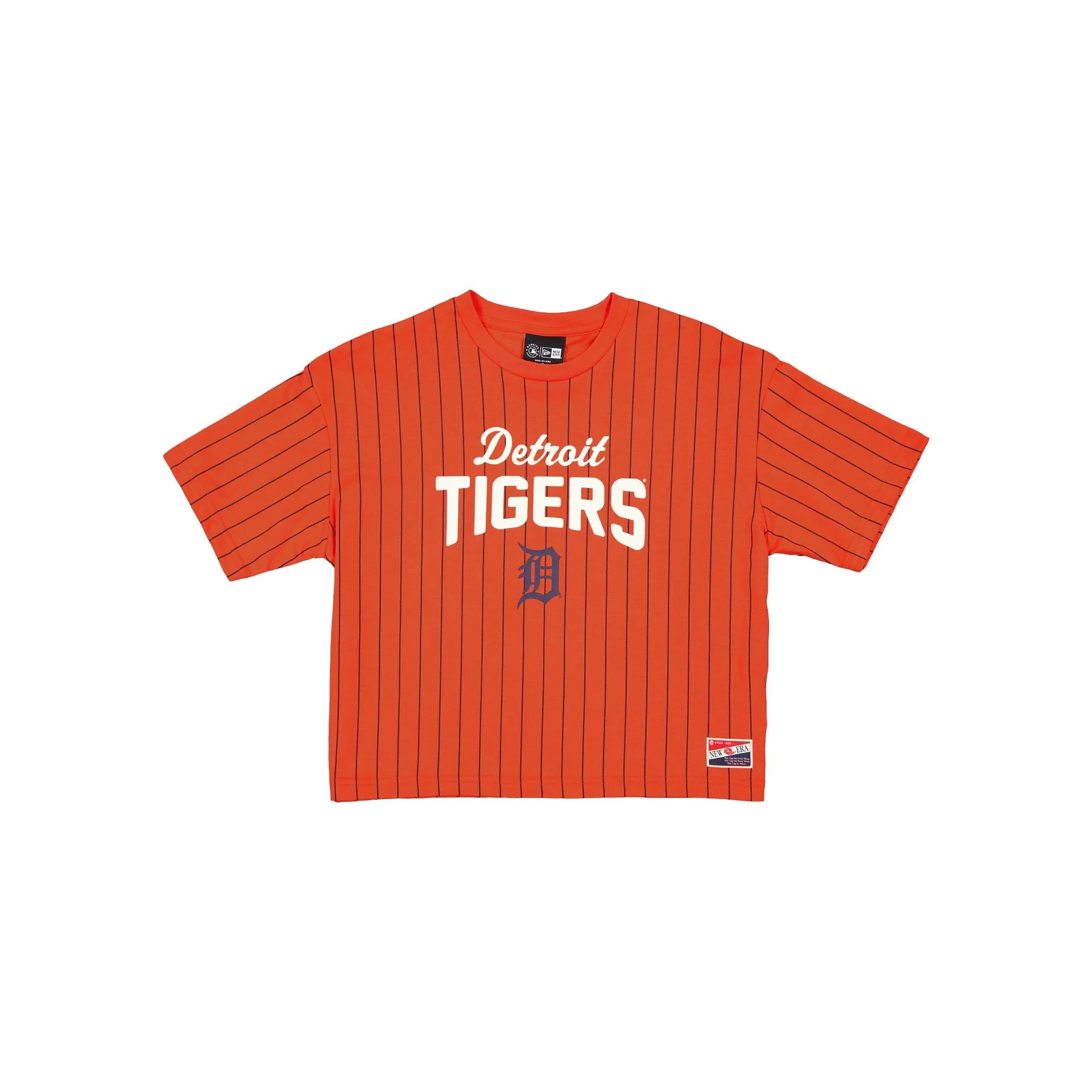Detroit Tigers Throwback Pinstripe Women's T-Shirt sold by New Era