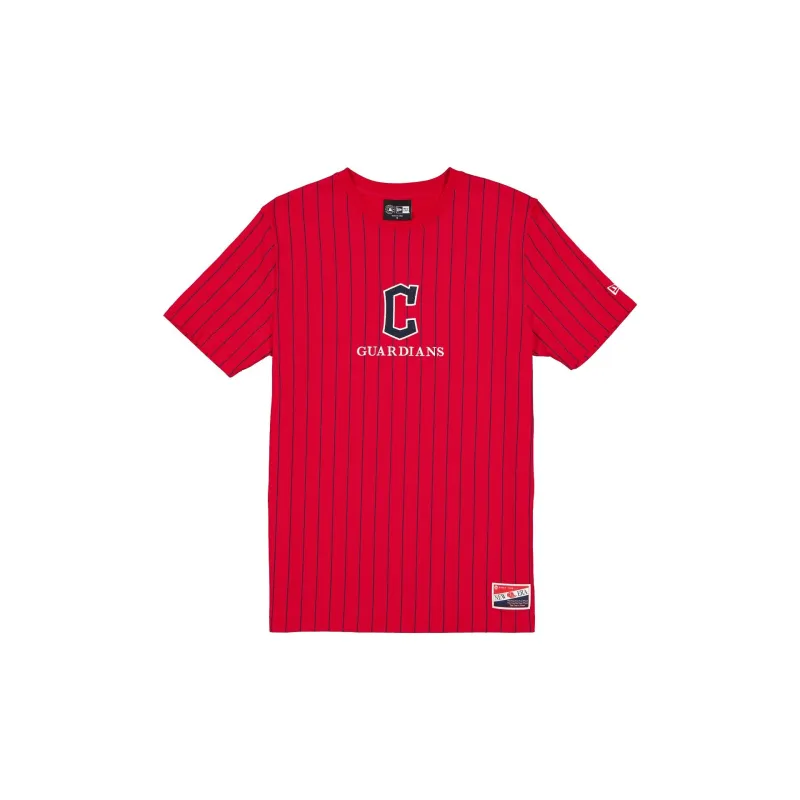 Cleveland Guardians Throwback Pinstripe T-Shirt made by New Era
