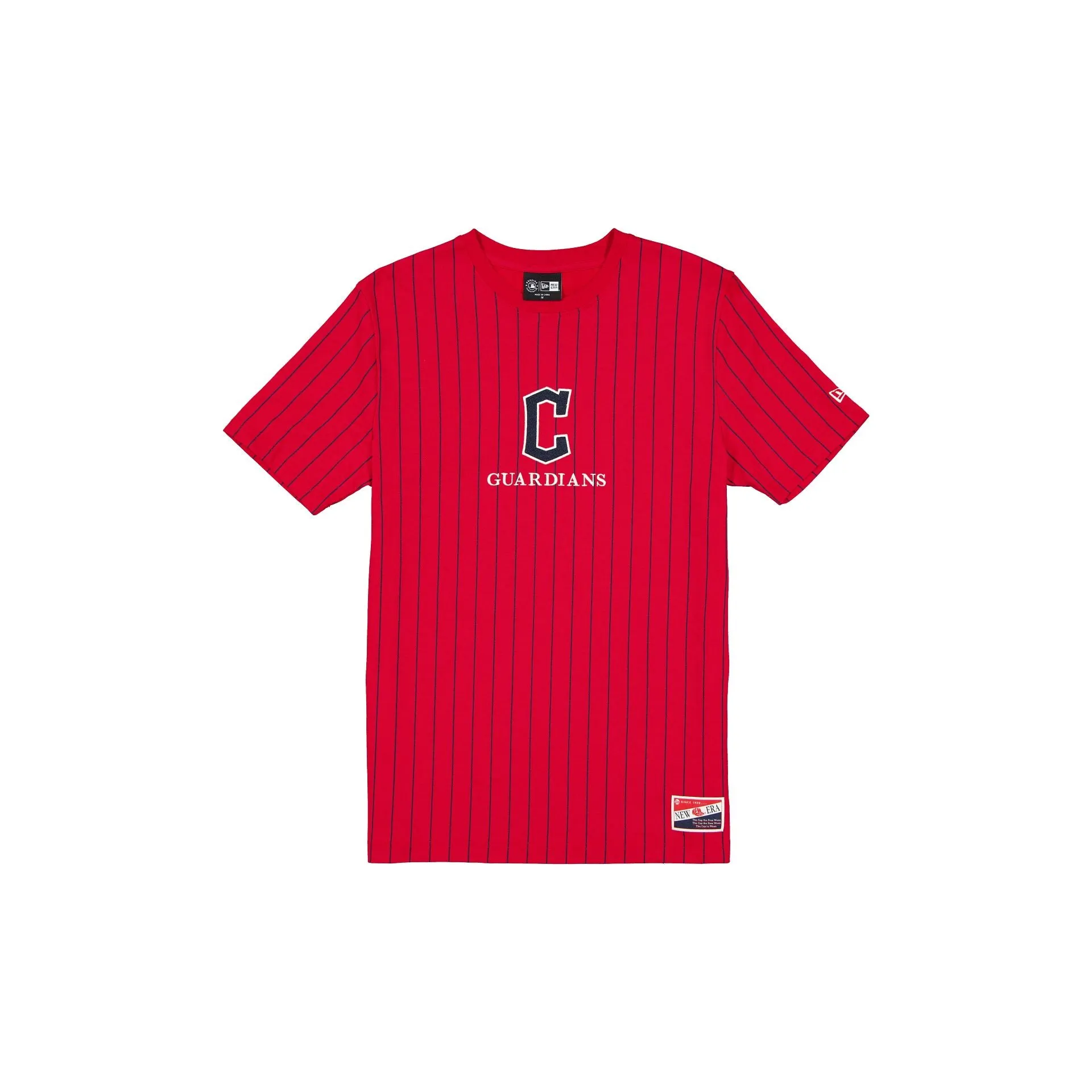 Cleveland Guardians Throwback Pinstripe T-Shirt sold by New Era