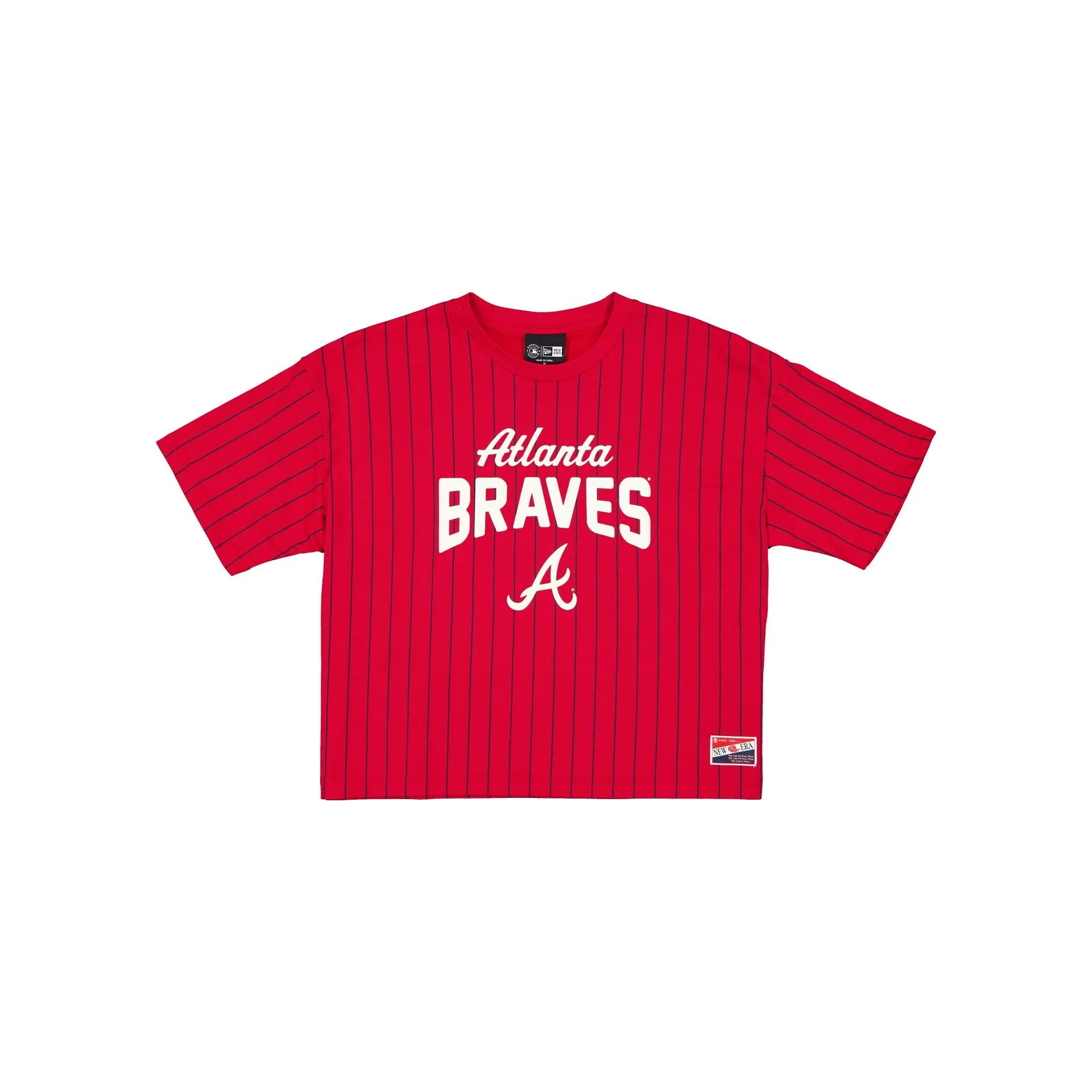 Atlanta Braves Throwback Pinstripe Women's T-Shirt sold by New Era