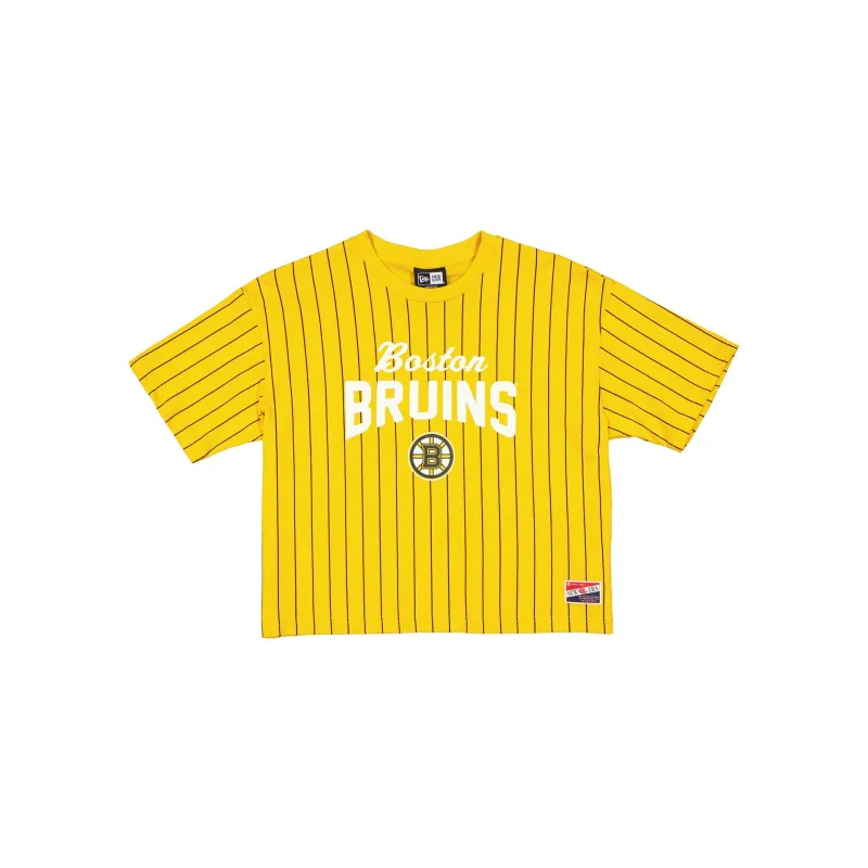 Boston Bruins Throwback Pinstripe Women's T-Shirt sold by New Era