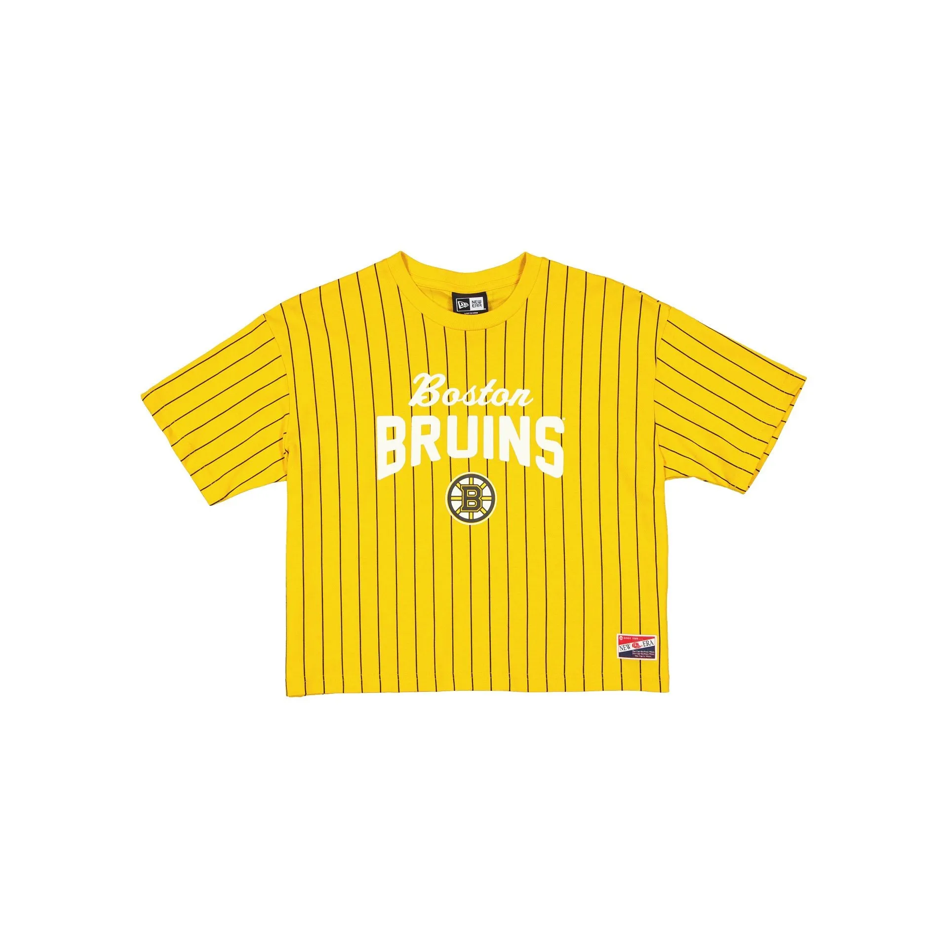 Boston Bruins Throwback Pinstripe Women's T-Shirt sold by New Era