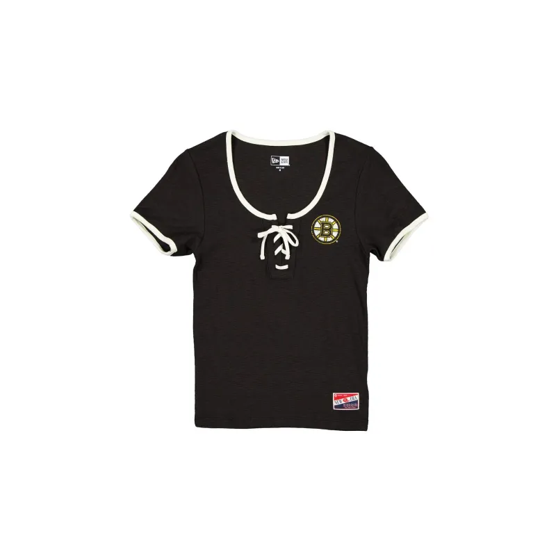 Boston Bruins Throwback Tie Women's T-Shirt sold by New Era