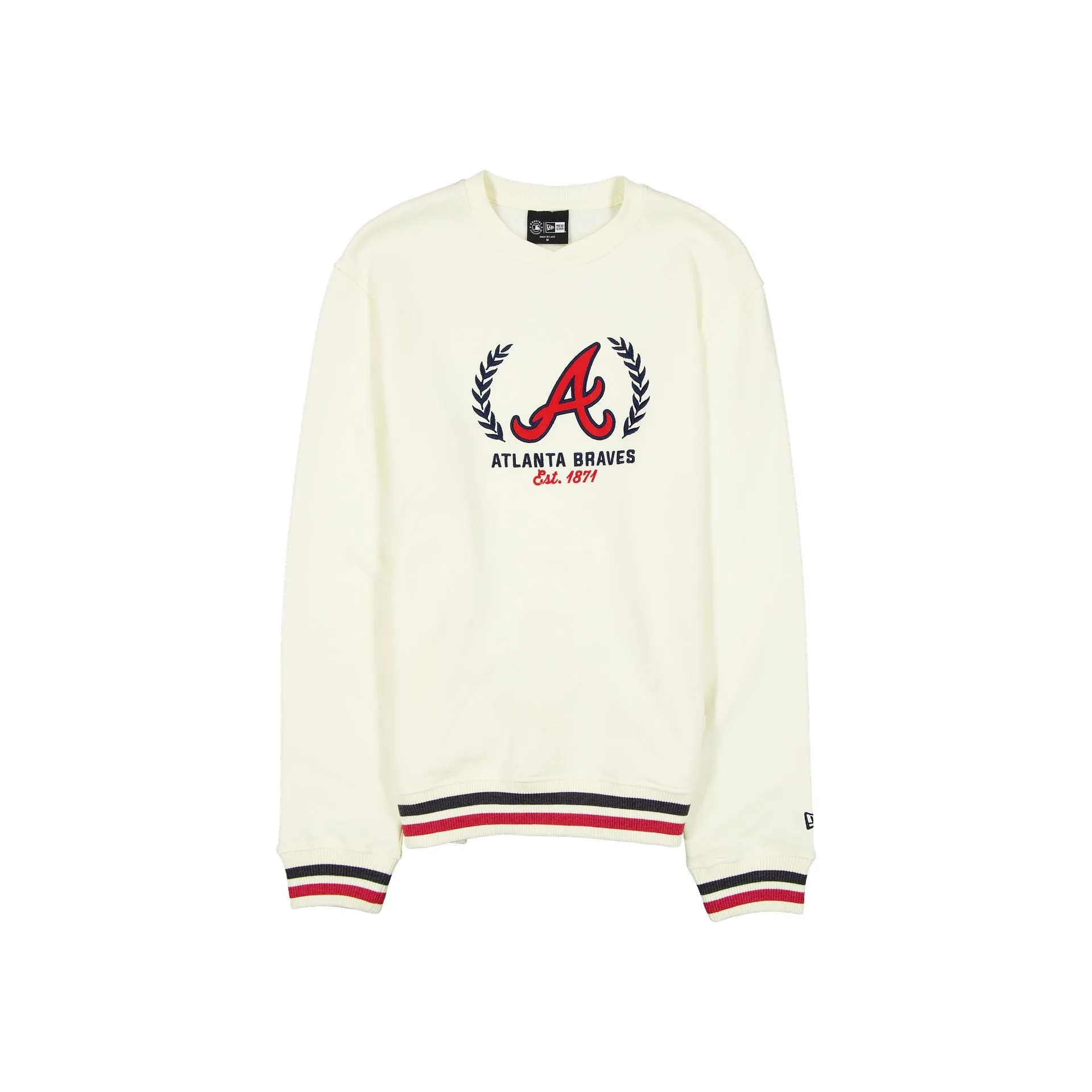 Atlanta Braves Throwback Chrome White Crewneck sold by New Era