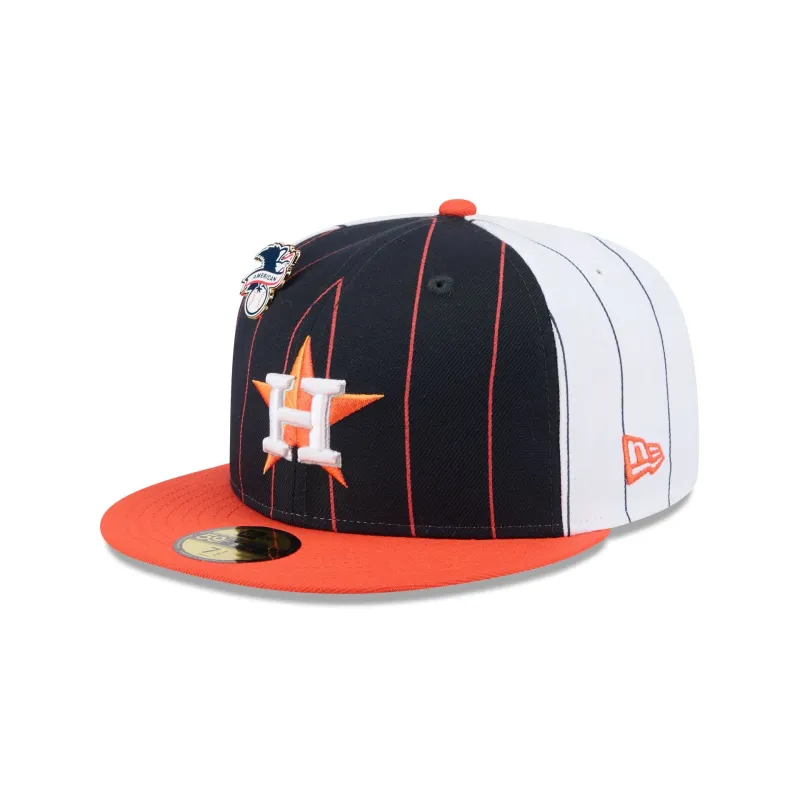 Houston Astros Pinstripe League Pin 59FIFTY Fitted Hat sold by New Era