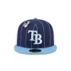Tampa Bay Rays Pinstripe League Pin 59FIFTY Fitted Hat sold by New Era