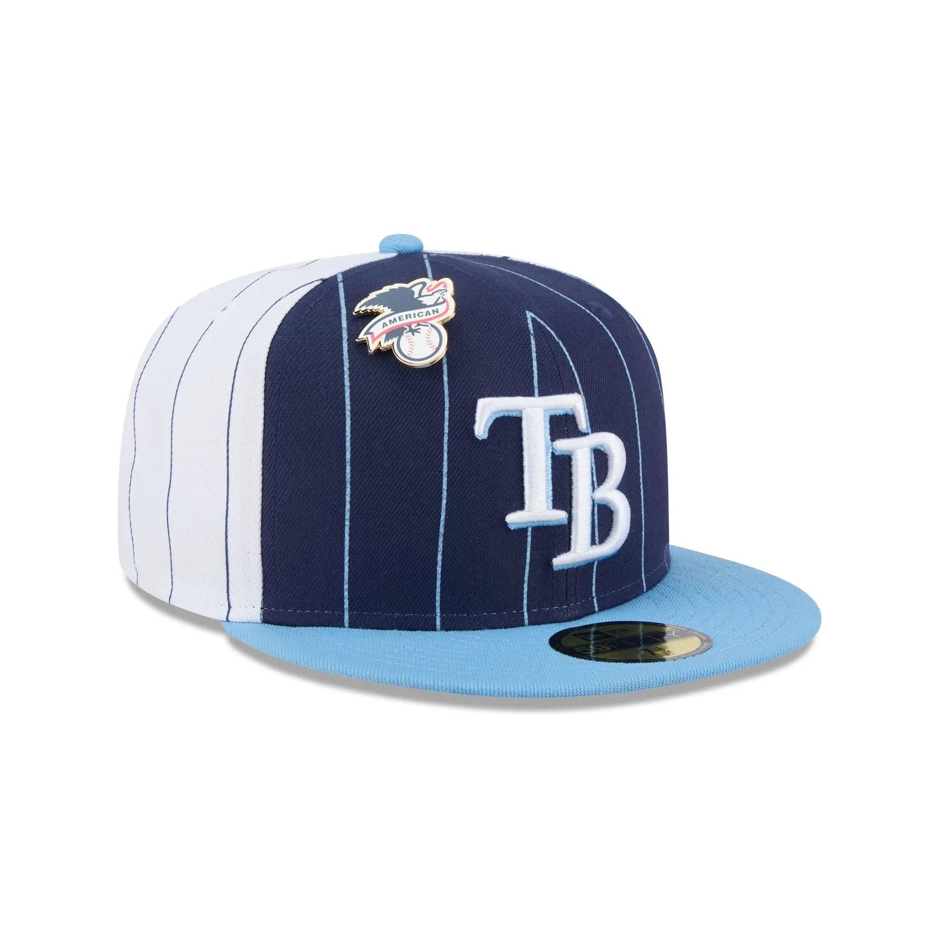 Tampa Bay Rays Pinstripe League Pin 59FIFTY Fitted Hat sold by New Era product image thumbnail 3