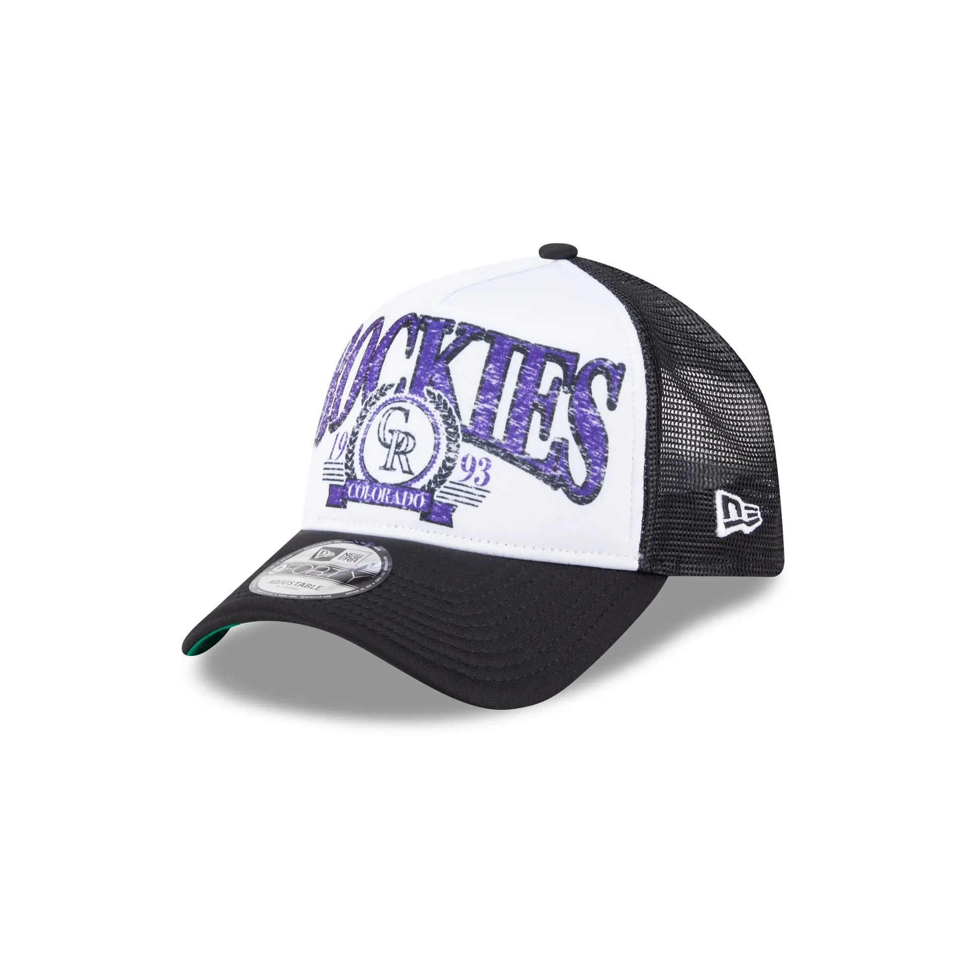 Colorado Rockies Distressed 9FORTY A-Frame Trucker Hat sold by New Era