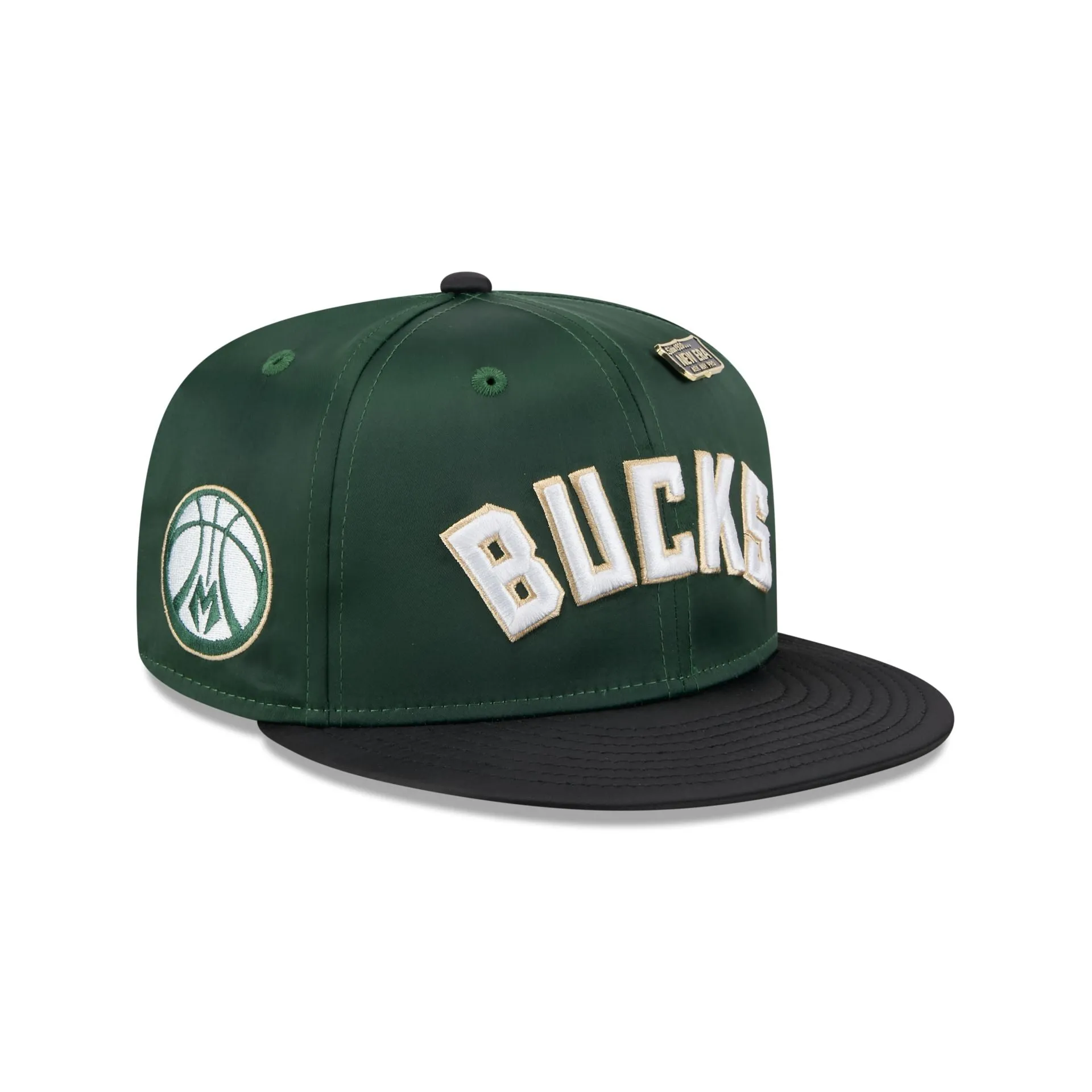 Milwaukee Bucks Satin Pin 9FIFTY Snapback Hat sold by New Era