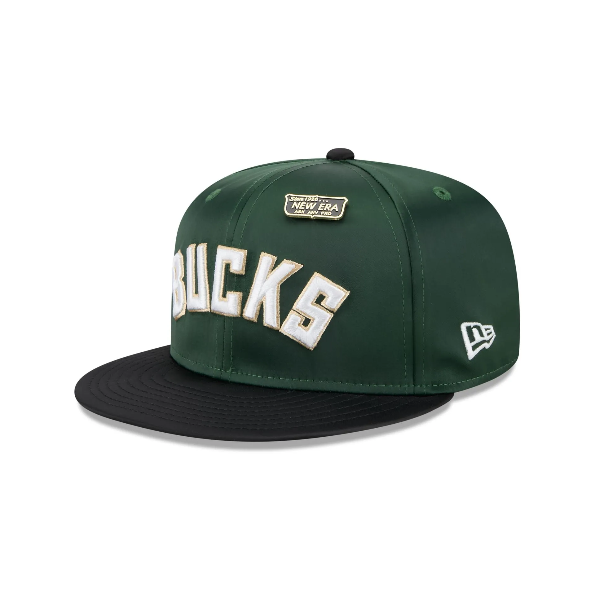Milwaukee Bucks Satin Pin 9FIFTY Snapback Hat sold by New Era product image thumbnail 3
