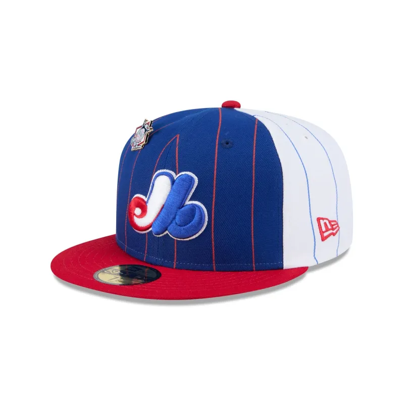 Montreal Expos Pinstripe League Pin 59FIFTY Fitted Hat sold by New Era