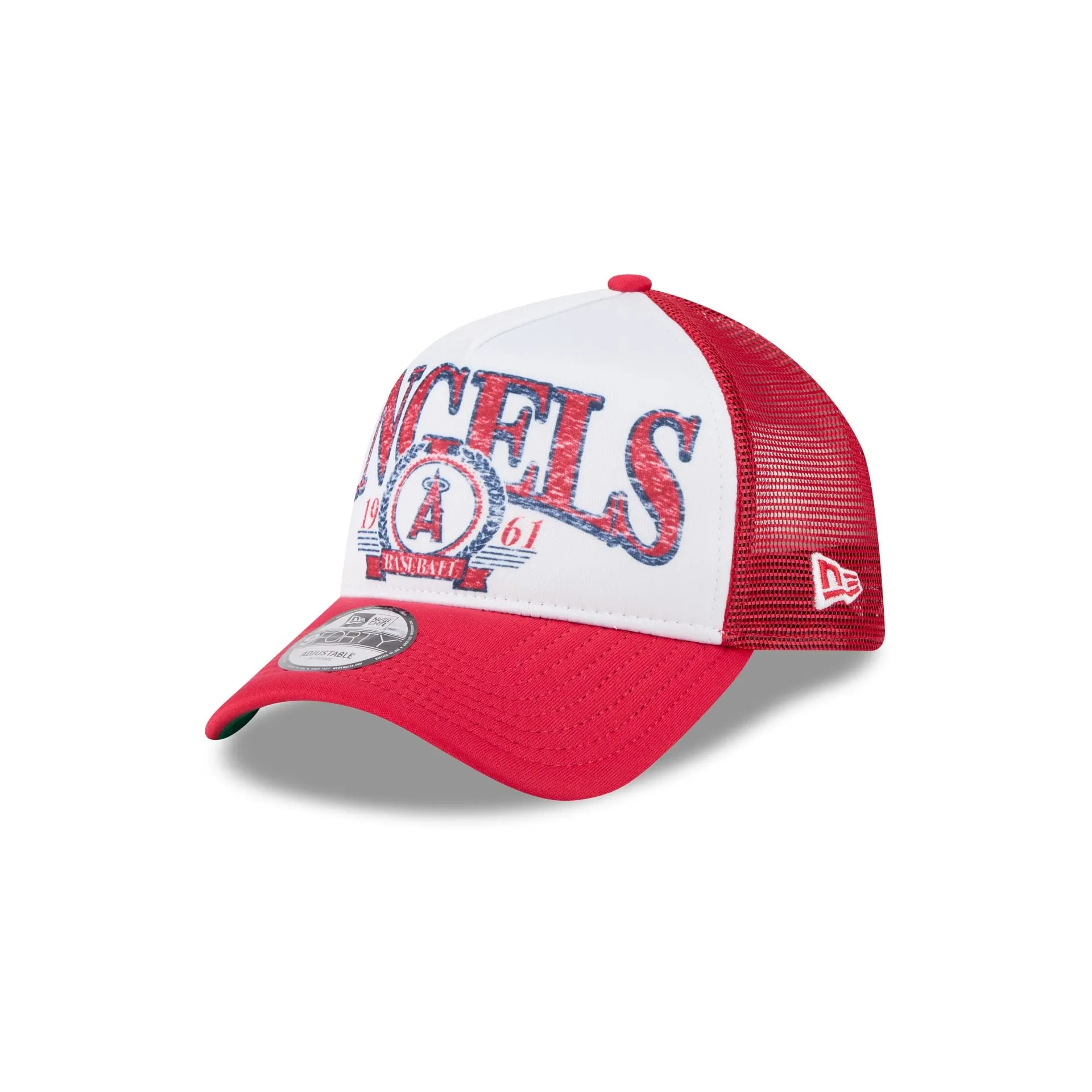Los Angeles Angels Distressed 9FORTY A-Frame Trucker Hat sold by New Era