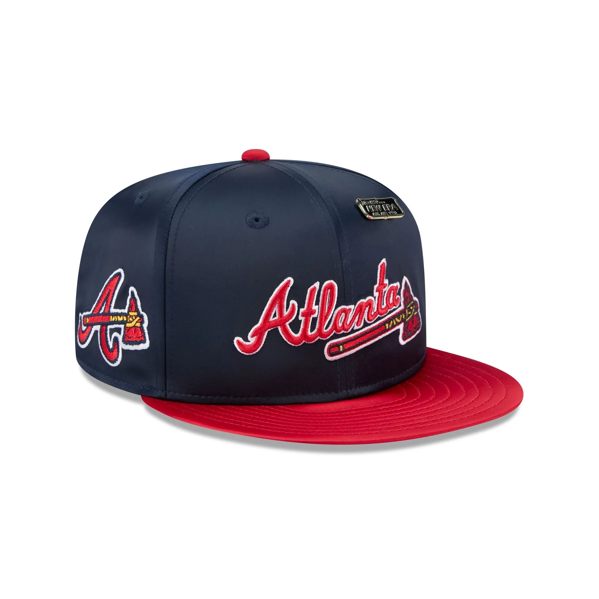 Atlanta Braves Satin Pin 9FIFTY Snapback Hat sold by New Era