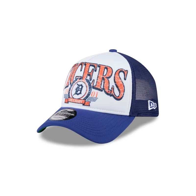 Detroit Tigers Distressed 9FORTY A-Frame Trucker Hat sold by New Era