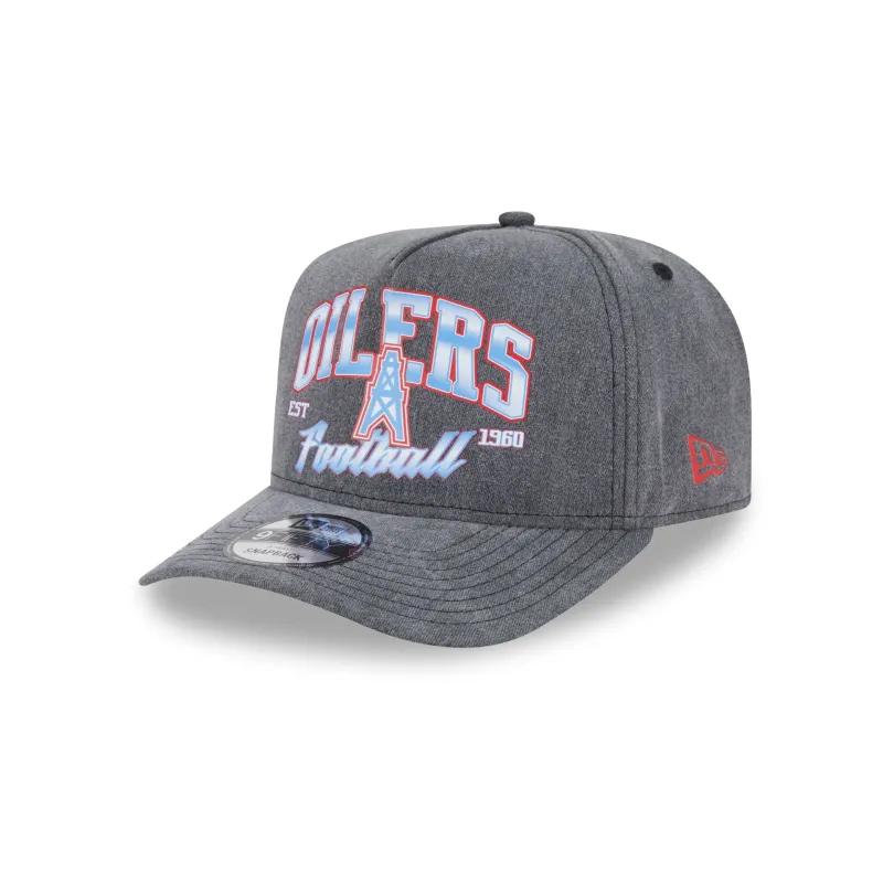Oilers Washed 9FIFTY A-Frame Snapback Hat sold by New Era