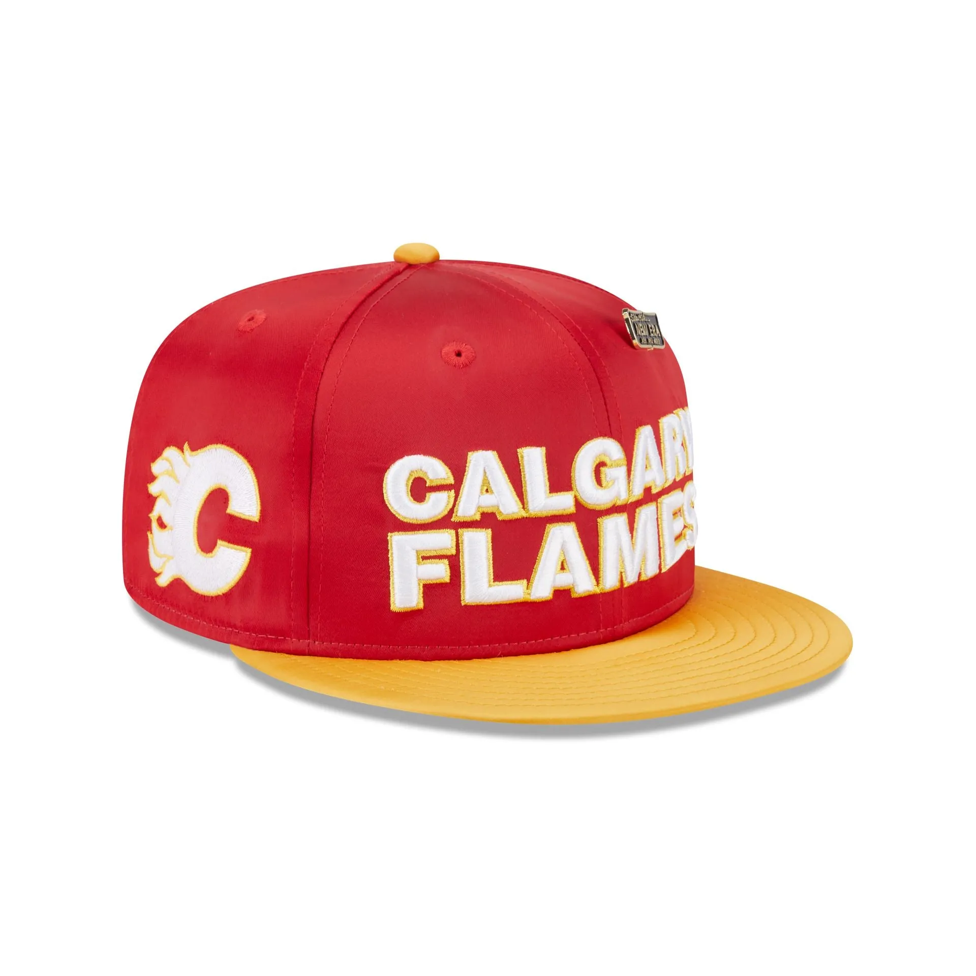Calgary Flames Spring Satin 59FIFTY Fitted Hat sold by New Era