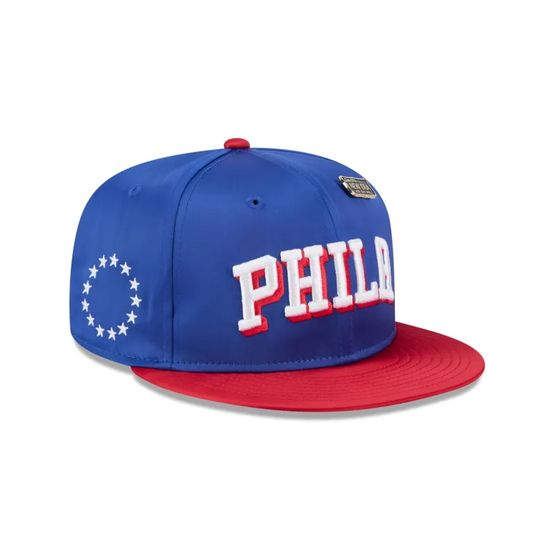 Philadelphia 76ers Satin Pin 9FIFTY Snapback Hat sold by New Era