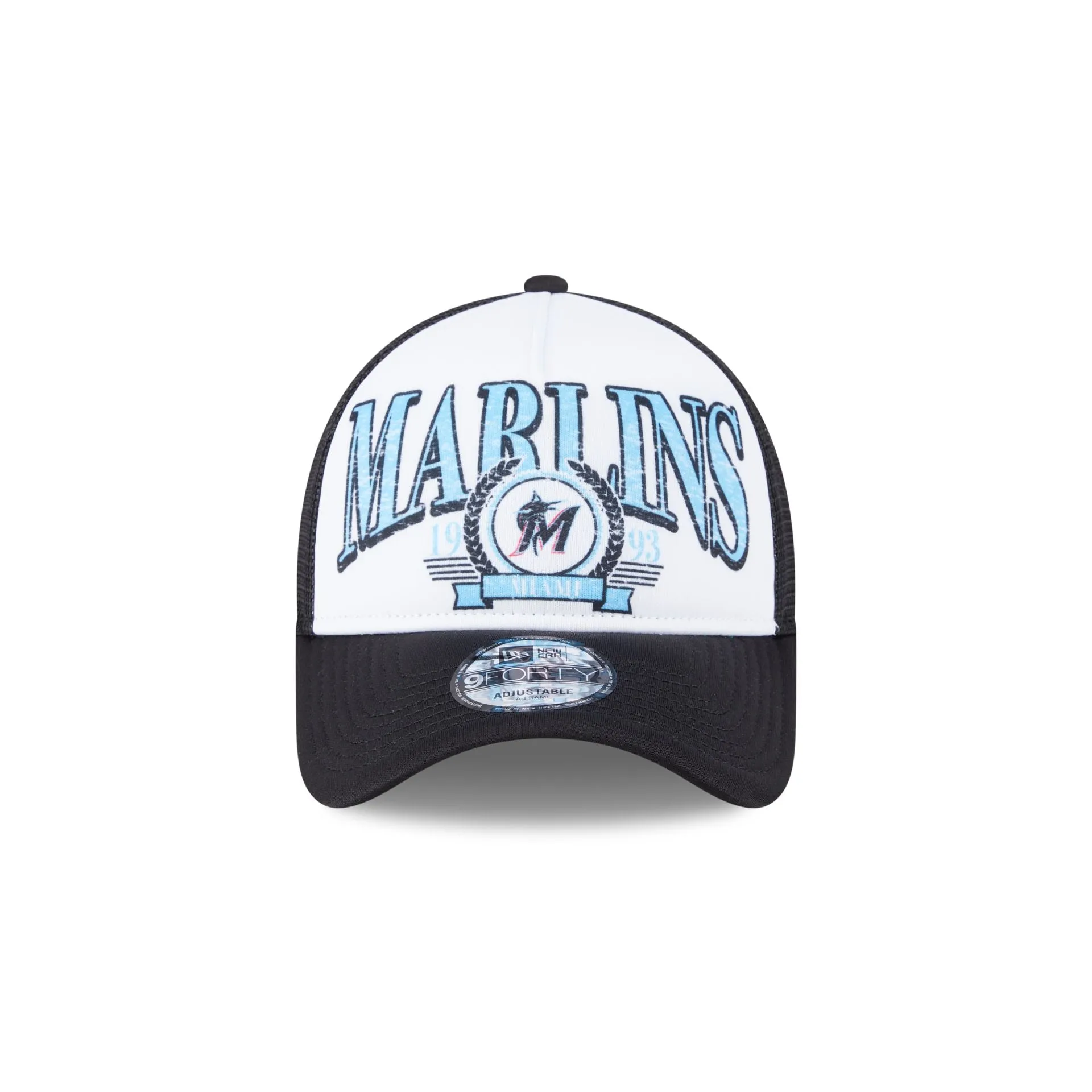 Miami Marlins Distressed 9FORTY A-Frame Trucker Hat sold by New Era product image thumbnail 2