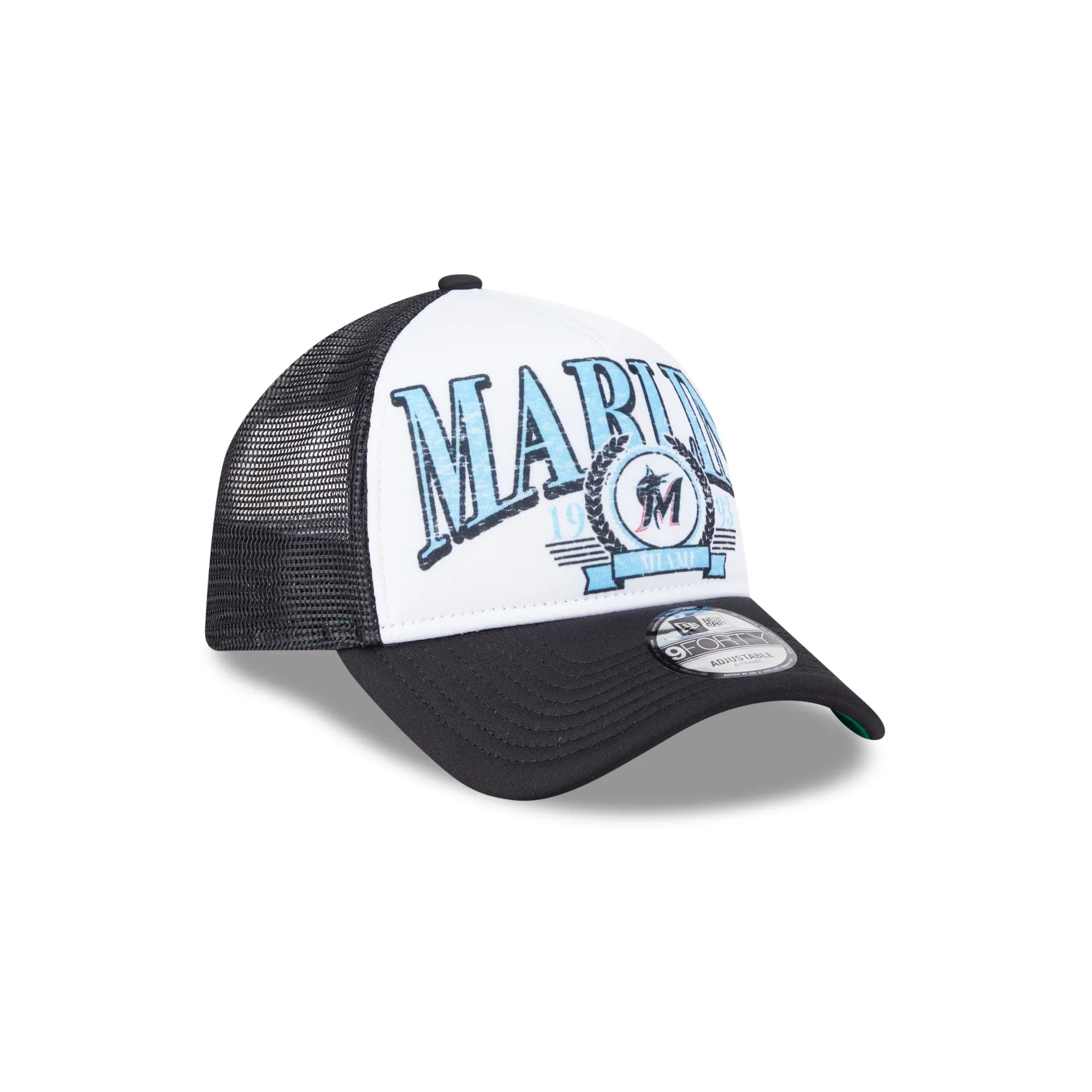 Miami Marlins Distressed 9FORTY A-Frame Trucker Hat sold by New Era product image thumbnail 3