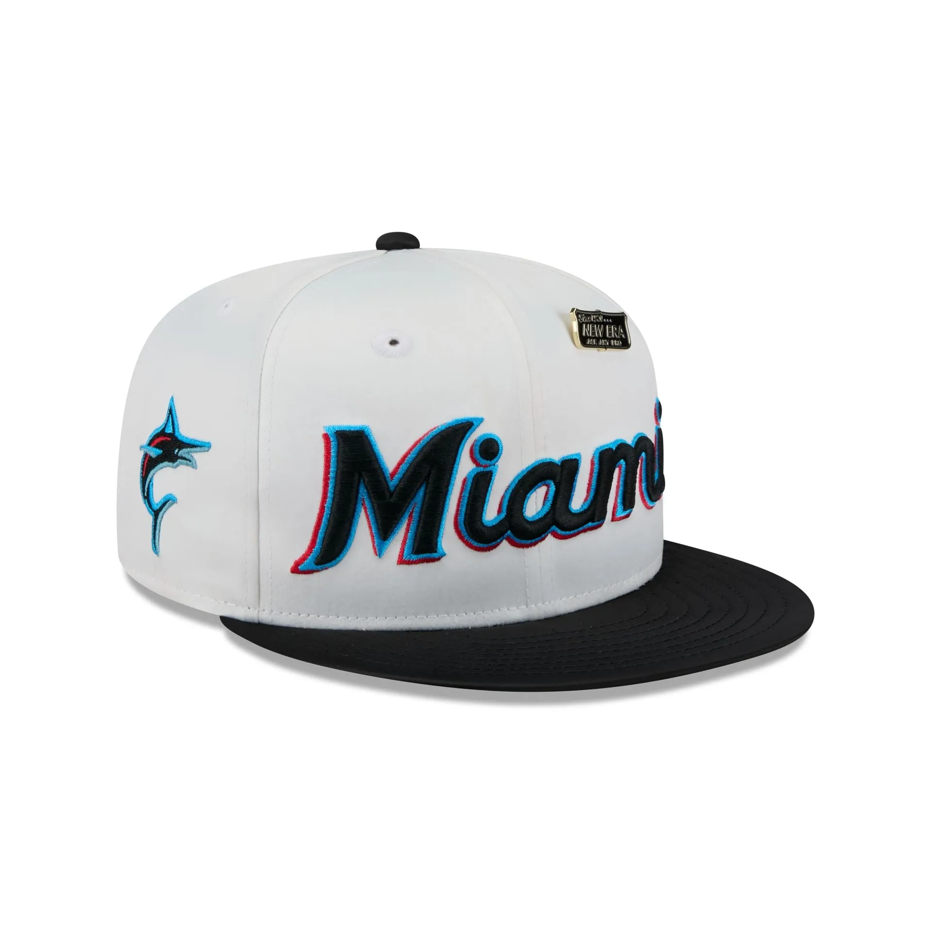Miami Marlins Satin Pin 9FIFTY Snapback Hat sold by New Era