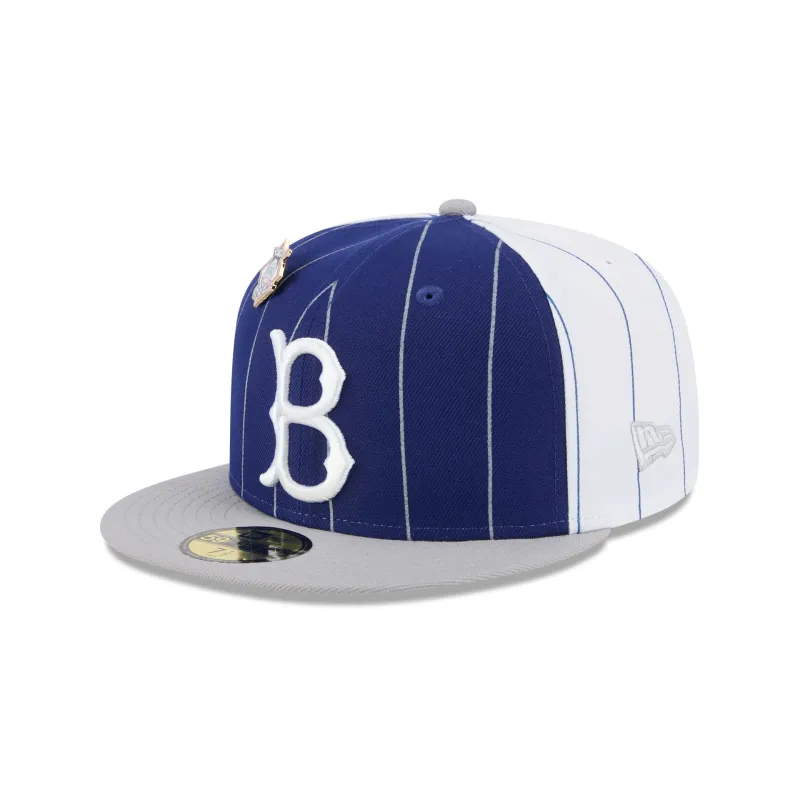 Brooklyn Dodgers Pinstripe League Pin 59FIFTY Fitted Hat sold by New Era