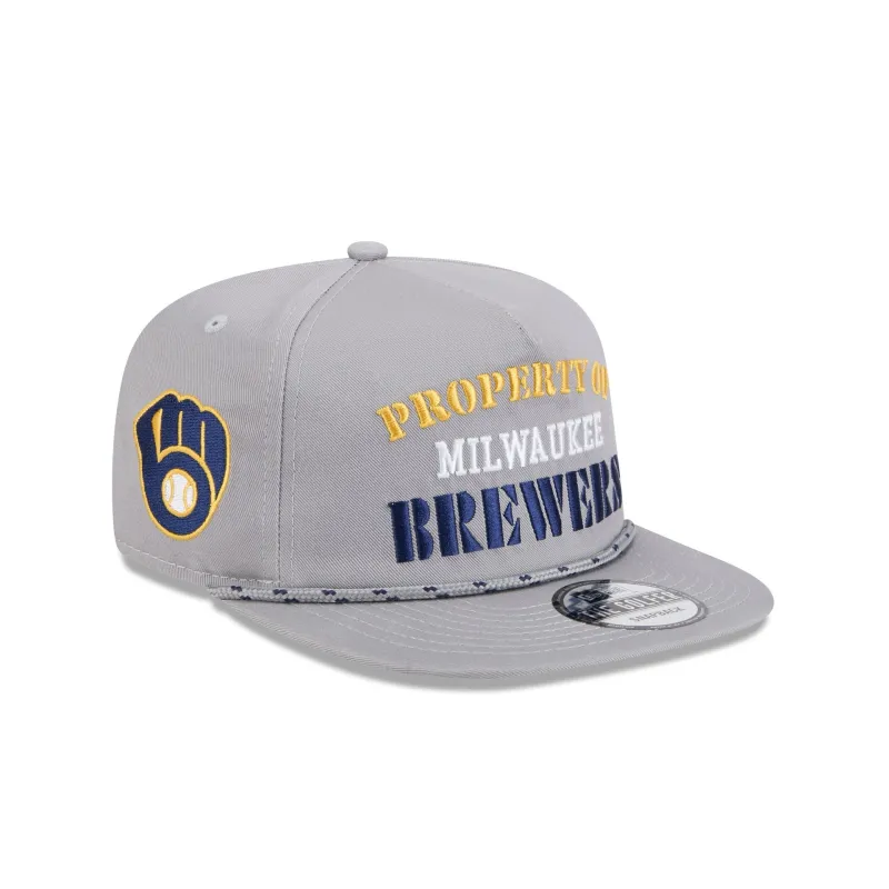 Milwaukee Brewers Vintage Gray Rope Golfer Hat sold by New Era