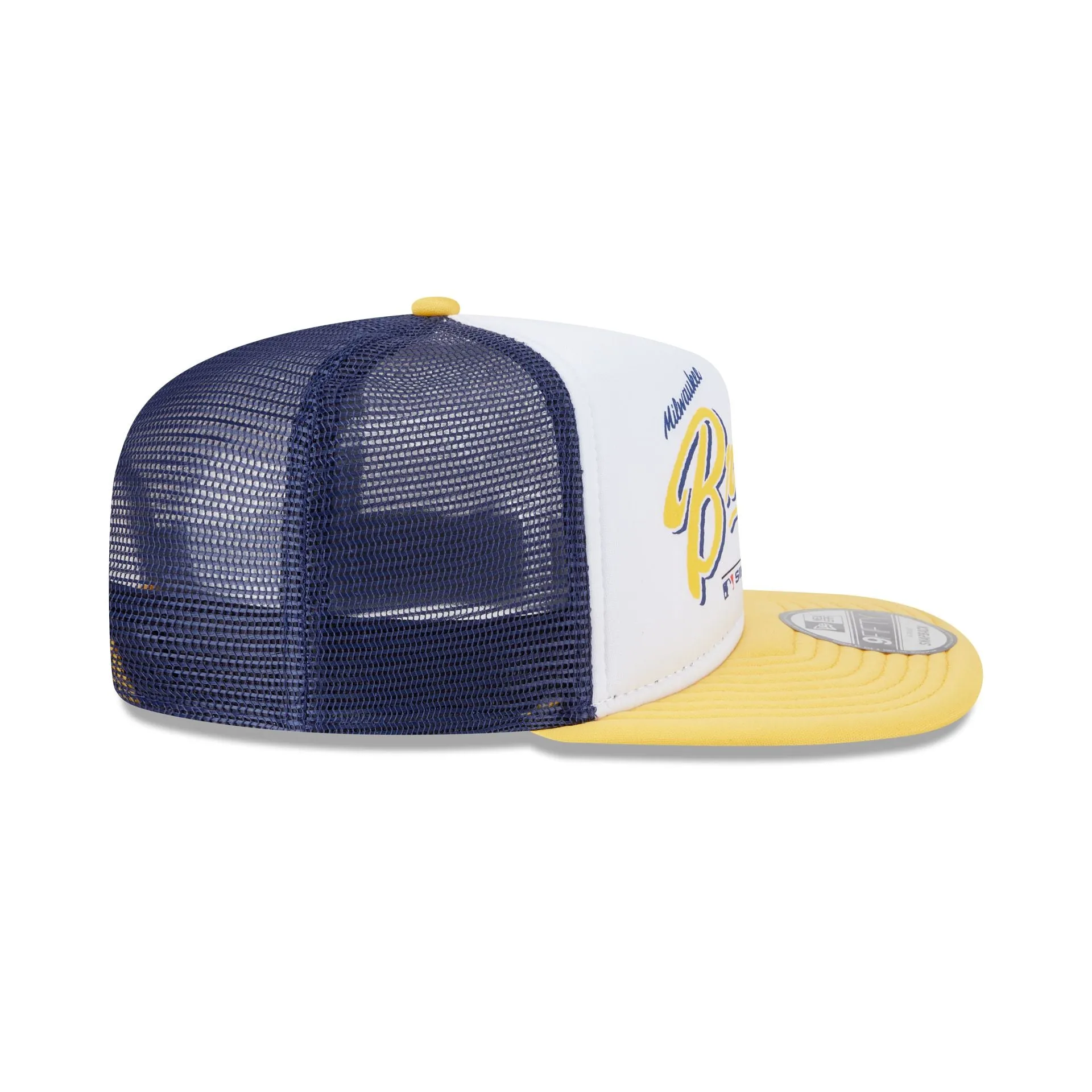Milwaukee Brewers Retro Script 9FIFTY A-Frame Trucker Hat sold by New Era product image thumbnail 5