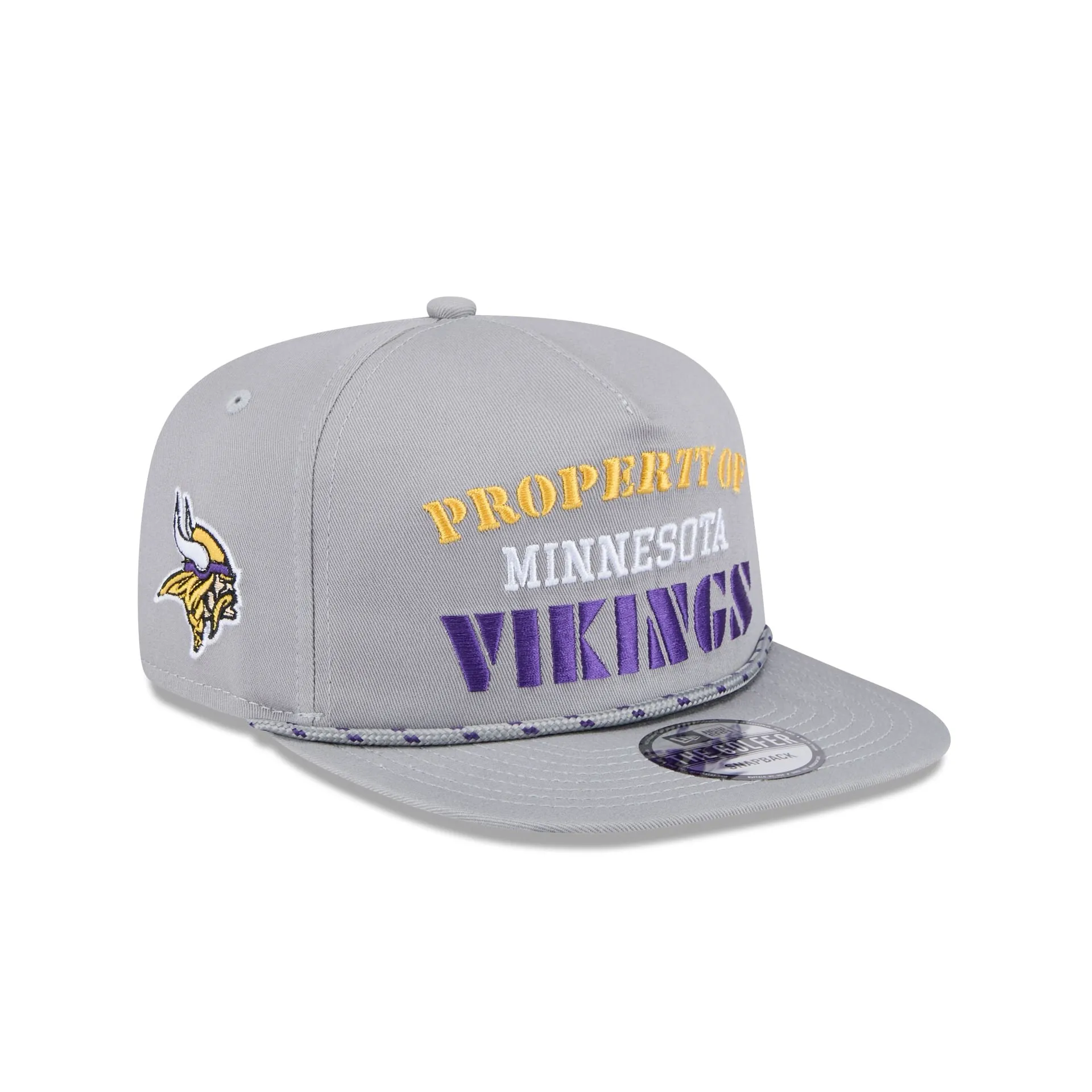 Minnesota Vikings Vintage Gray Rope Golfer Hat sold by New Era