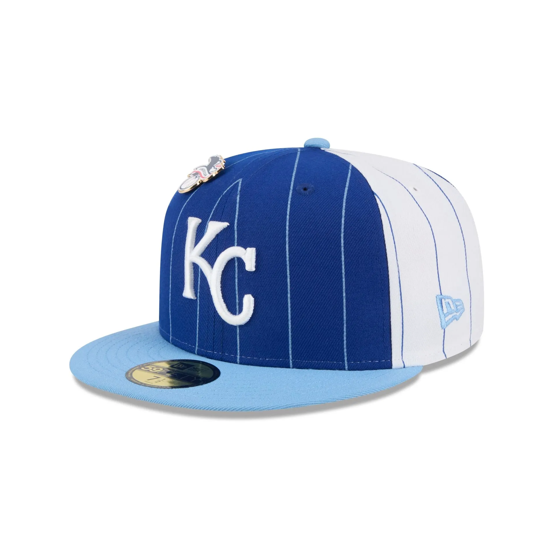 Kansas City Royals Pinstripe League Pin 59FIFTY Fitted Hat sold by New Era