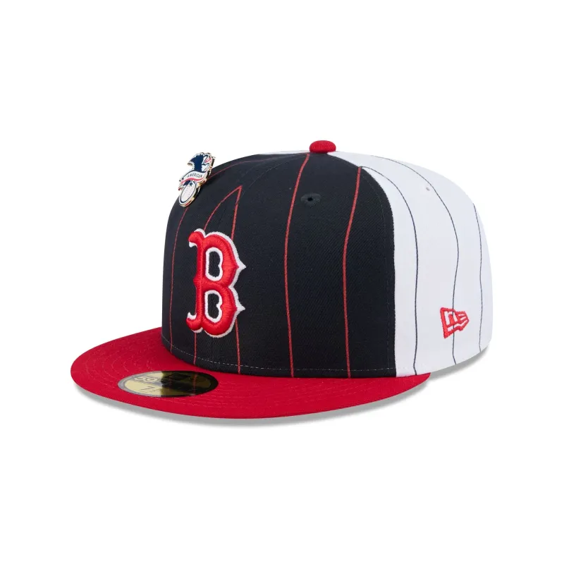 Boston Red Sox Pinstripe League Pin 59FIFTY Fitted Hat sold by New Era