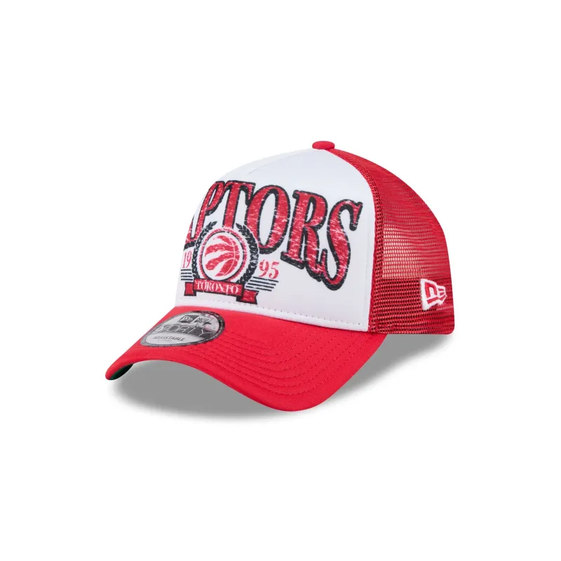 Toronto Raptors Distressed 9FORTY A-Frame Trucker Hat sold by New Era