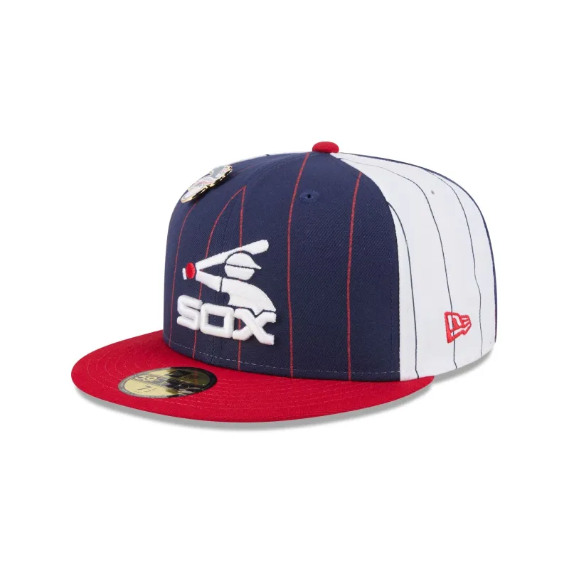 Chicago White Sox Pinstripe League Pin 59FIFTY Fitted Hat sold by New Era