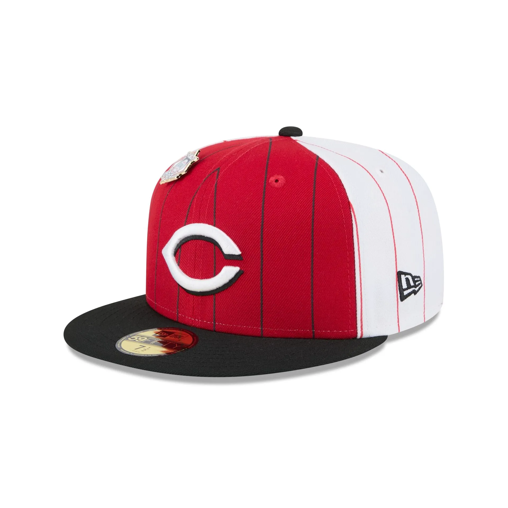 Cincinnati Reds Pinstripe League Pin 59FIFTY Fitted Hat sold by New Era