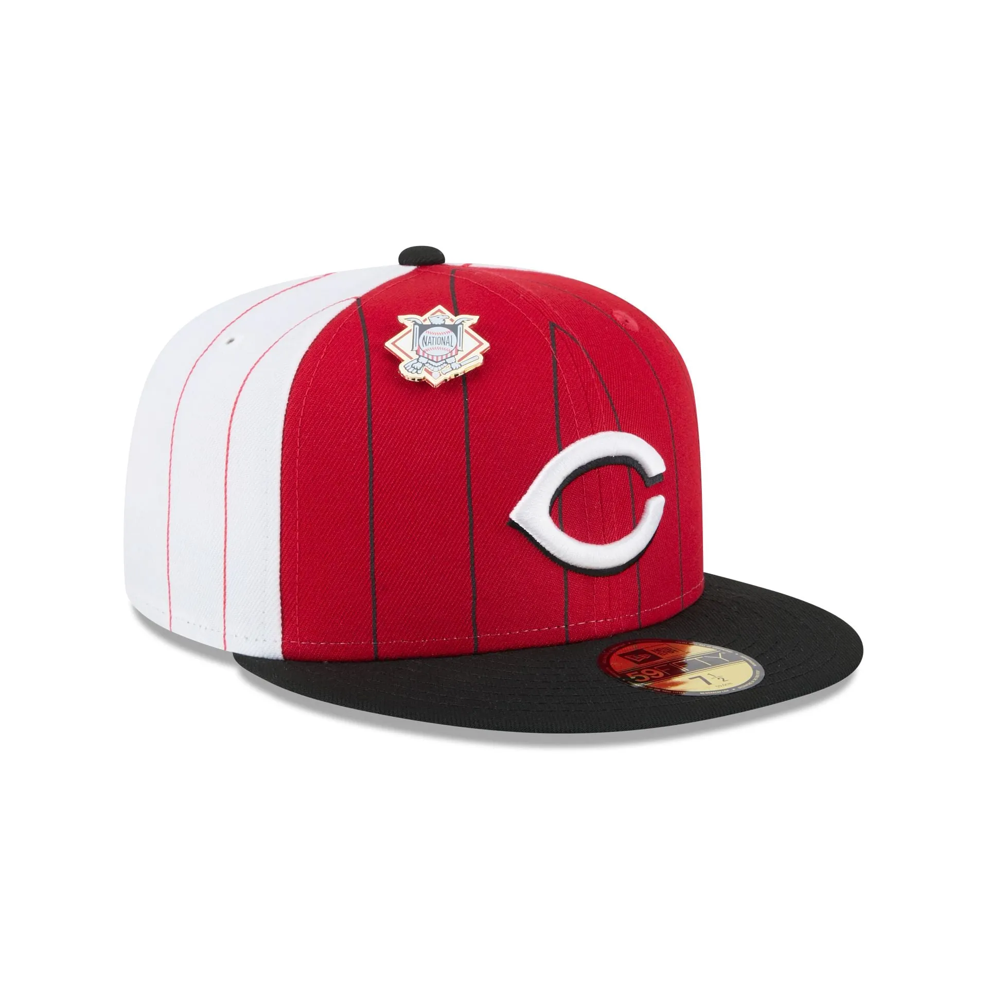 Cincinnati Reds Pinstripe League Pin 59FIFTY Fitted Hat sold by New Era product image thumbnail 3
