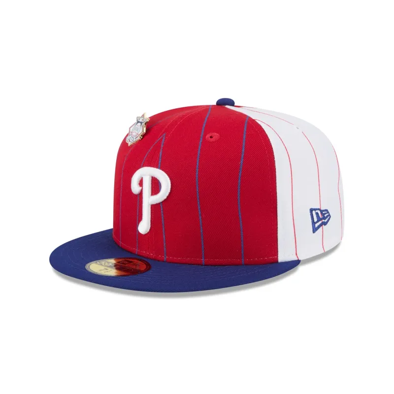 Philadelphia Phillies Pinstripe League Pin 59FIFTY Fitted Hat made by New Era