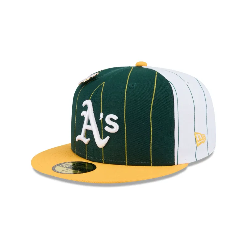 Athletics Pinstripe League Pin 59FIFTY Fitted Hat sold by New Era