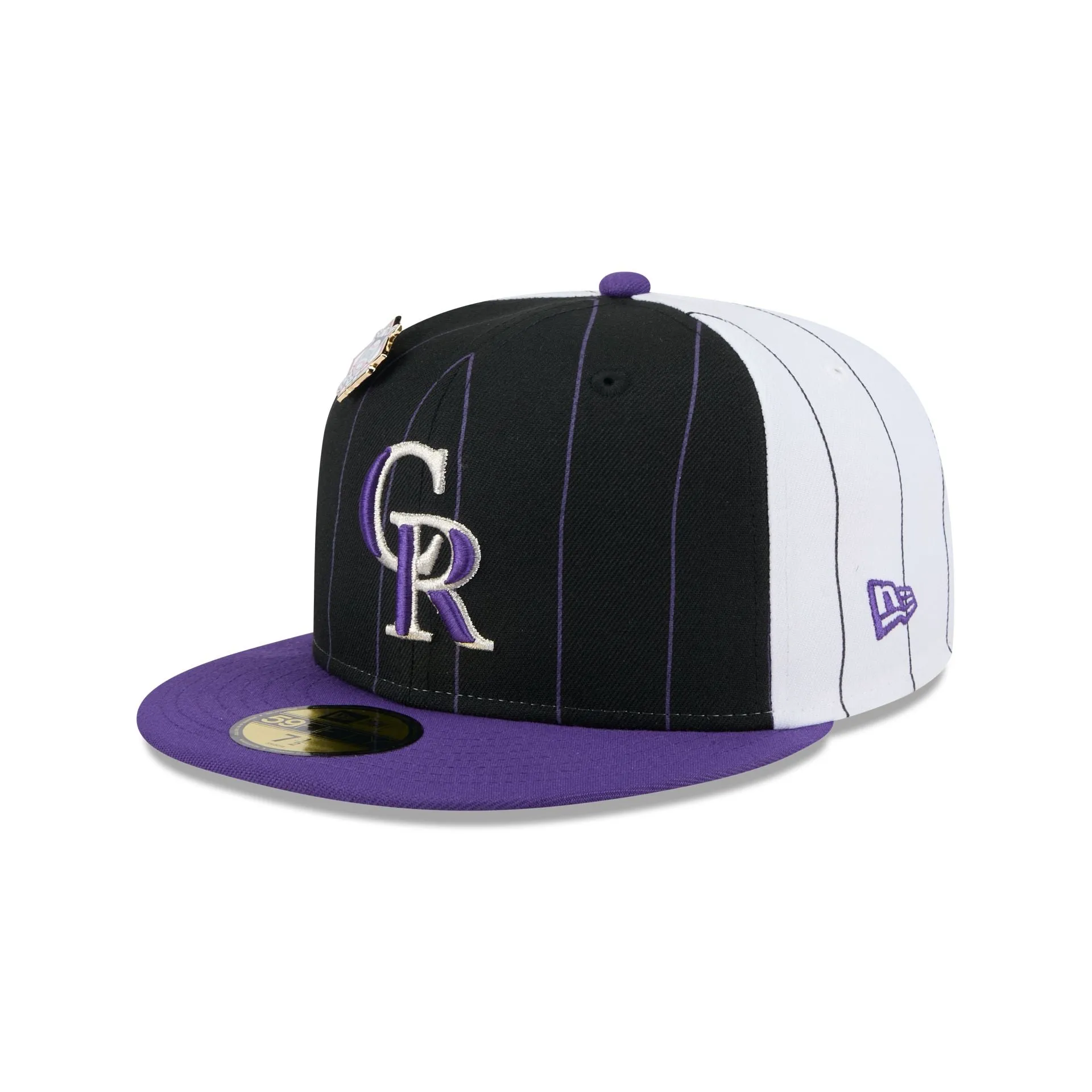 Colorado Rockies Pinstripe League Pin 59FIFTY Fitted Hat sold by New Era