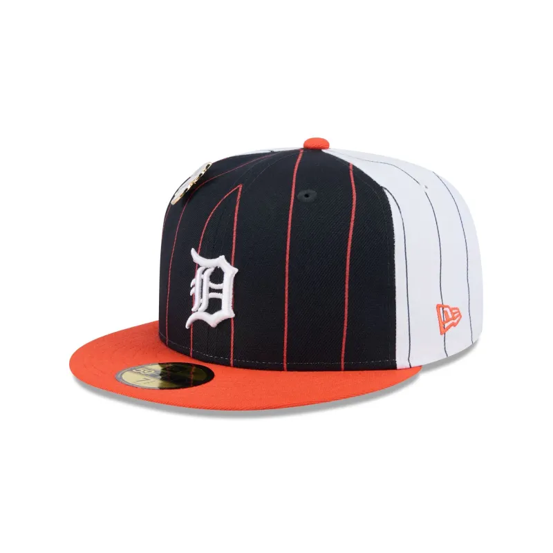 Detroit Tigers Pinstripe League Pin 59FIFTY Fitted Hat sold by New Era