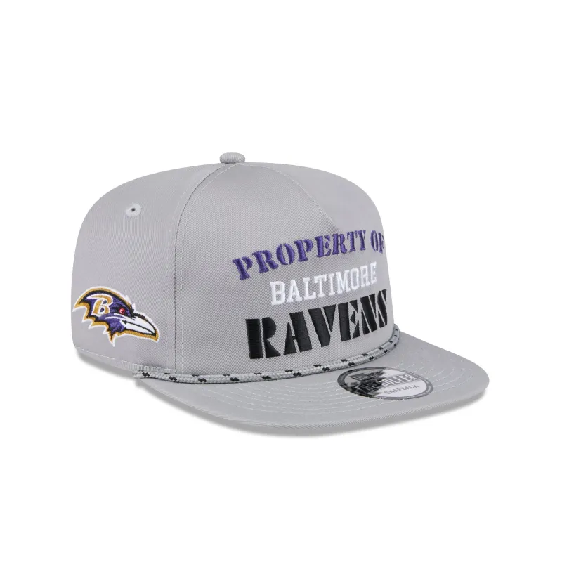 Baltimore Ravens Vintage Gray Rope Golfer Hat sold by New Era